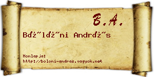 Bölöni András névjegykártya