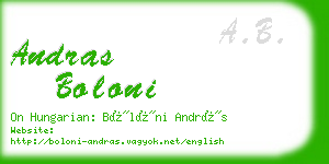 andras boloni business card